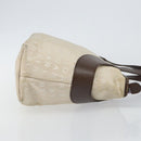 BVLGARI Logo Mania Hand Bag Canvas Beige Silver Auth BA6603-4