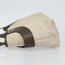 BVLGARI Logo Mania Hand Bag Canvas Beige Silver Auth BA6603-5