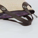 BVLGARI Logo Mania Hand Bag Canvas Beige Silver Auth BA6603-7