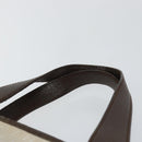 BVLGARI Logo Mania Hand Bag Canvas Beige Silver Auth BA6603-8