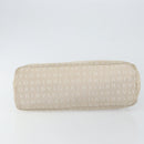 BVLGARI Logo Mania Hand Bag Canvas Beige Silver Auth BA6603-9