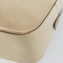 PRADA Hand Bag Patent leather Beige Silver Auth BA6605-14