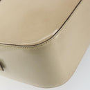 PRADA Hand Bag Patent leather Beige Silver Auth BA6605-17