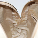 PRADA Hand Bag Patent leather Beige Silver Auth BA6605-20