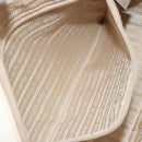 PRADA Hand Bag Patent leather Beige Silver Auth BA6605-21