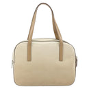 PRADA Hand Bag Patent leather Beige Silver Auth BA6605-2
