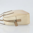 PRADA Hand Bag Patent leather Beige Silver Auth BA6605-4