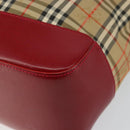 BURBERRY Nova Check Tote Bag Canvas Beige Gold Auth BA6606-9