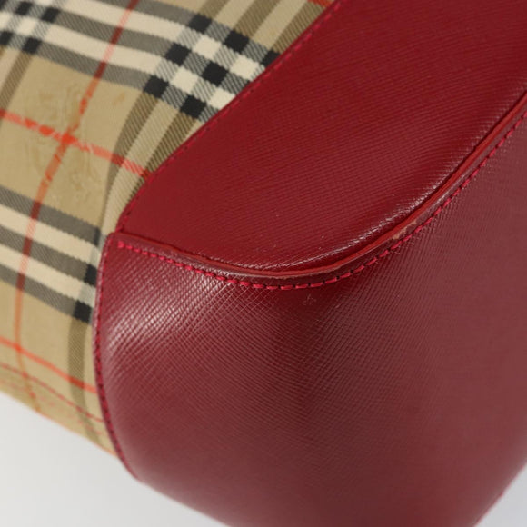 BURBERRY Nova Check Tote Bag Canvas Beige Gold Auth BA6606