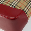 BURBERRY Nova Check Tote Bag Canvas Beige Gold Auth BA6606-15