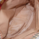 BURBERRY Nova Check Tote Bag Canvas Beige Gold Auth BA6606-10