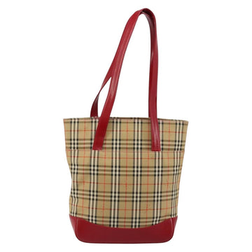 BURBERRY Nova Check Tote Bag Canvas Beige Gold Auth BA6606 - 0