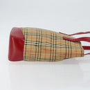 BURBERRY Nova Check Tote Bag Canvas Beige Gold Auth BA6606-3