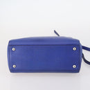 FENDI Petite 2Jours Hand Bag Leather 2way Blue Silver Auth BA6607-5