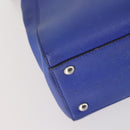 FENDI Petite 2Jours Hand Bag Leather 2way Blue Silver Auth BA6607-15