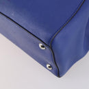 FENDI Petite 2Jours Hand Bag Leather 2way Blue Silver Auth BA6607-16