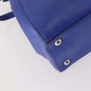 FENDI Petite 2Jours Hand Bag Leather 2way Blue Silver Auth BA6607-17