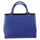 FENDI Petite 2Jours Hand Bag Leather 2way Blue Silver Auth BA6607-2