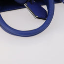 FENDI Petite 2Jours Hand Bag Leather 2way Blue Silver Auth BA6607-8