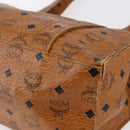 MCM Logogram Vicetos Tote Bag PVC Leather Brown Gold Auth BA6608-10