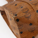 MCM Logogram Vicetos Tote Bag PVC Leather Brown Gold Auth BA6608-11