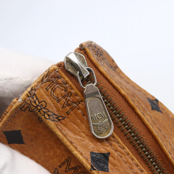 MCM Logogram Vicetos Tote Bag PVC Leather Brown Gold Auth BA6608