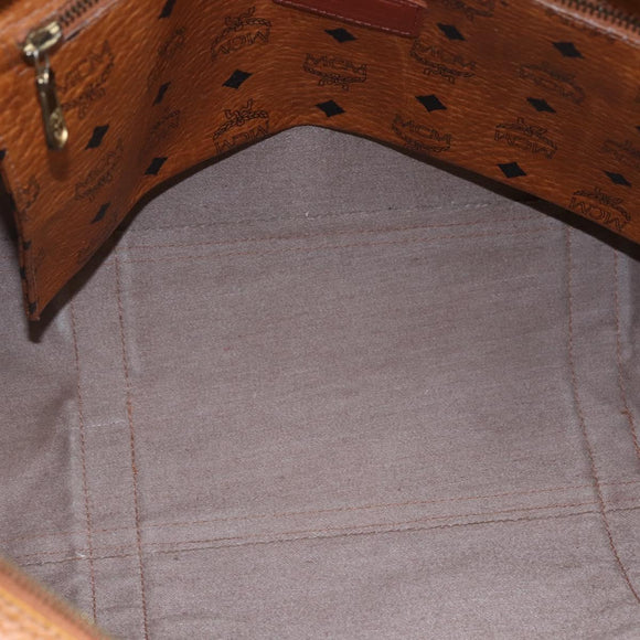 MCM Logogram Vicetos Tote Bag PVC Leather Brown Gold Auth BA6608