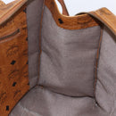 MCM Logogram Vicetos Tote Bag PVC Leather Brown Gold Auth BA6608-18