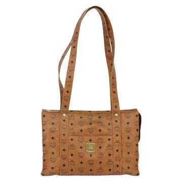MCM Logogram Vicetos Tote Bag PVC Leather Brown Gold Auth BA6608 - 0