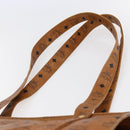 MCM Logogram Vicetos Tote Bag PVC Leather Brown Gold Auth BA6608-8