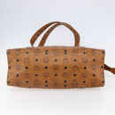 MCM Logogram Vicetos Tote Bag PVC Leather Brown Gold Auth BA6608-9