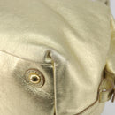 SAINT LAURENT Easy Mini Boston Bag Leather Gold Auth BA6609-9