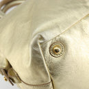 SAINT LAURENT Easy Mini Boston Bag Leather Gold Auth BA6609-14