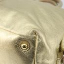 SAINT LAURENT Easy Mini Boston Bag Leather Gold Auth BA6609-15