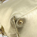 SAINT LAURENT Easy Mini Boston Bag Leather Gold Auth BA6609-16