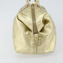 SAINT LAURENT Easy Mini Boston Bag Leather Gold Auth BA6609-3