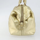 SAINT LAURENT Easy Mini Boston Bag Leather Gold Auth BA6609-4