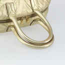 SAINT LAURENT Easy Mini Boston Bag Leather Gold Auth BA6609-7