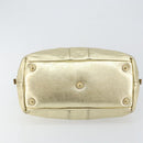 SAINT LAURENT Easy Mini Boston Bag Leather Gold Auth BA6609-5