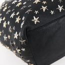 Jimmy Choo Star Studs Shoulder Bag Leather Black Silver Auth BA6610-16
