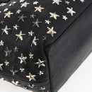 Jimmy Choo Star Studs Shoulder Bag Leather Black Silver Auth BA6610-18