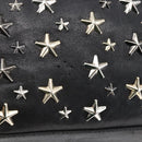 Jimmy Choo Star Studs Shoulder Bag Leather Black Silver Auth BA6610-8