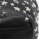 Jimmy Choo Star Studs Shoulder Bag Leather Black Silver Auth BA6610-9