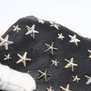 Jimmy Choo Star Studs Shoulder Bag Leather Black Silver Auth BA6610-10