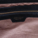 Jimmy Choo Star Studs Shoulder Bag Leather Black Silver Auth BA6610-11