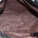 Jimmy Choo Star Studs Shoulder Bag Leather Black Silver Auth BA6610-12