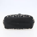Jimmy Choo Star Studs Shoulder Bag Leather Black Silver Auth BA6610-5