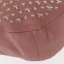 Jimmy Choo Star Studs Shoulder Bag Leather Pink Silver Auth BA6611-9