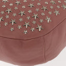 Jimmy Choo Star Studs Shoulder Bag Leather Pink Silver Auth BA6611-14