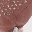 Jimmy Choo Star Studs Shoulder Bag Leather Pink Silver Auth BA6611-15